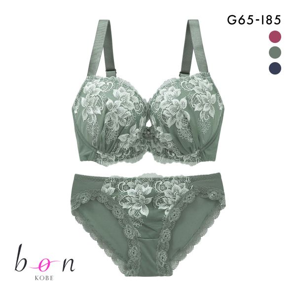 ビーオーエヌ 脇スッキリバストメイク フローラル シリーズ 脇高 ブラジャー ショーツ セット GHI 大きいサイズ 脇すっきり 脇肉 bon