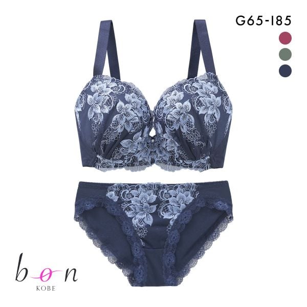 ビーオーエヌ 脇スッキリバストメイク フローラル シリーズ 脇高 ブラジャー ショーツ セット GHI 大きいサイズ 脇すっきり 脇肉 bon