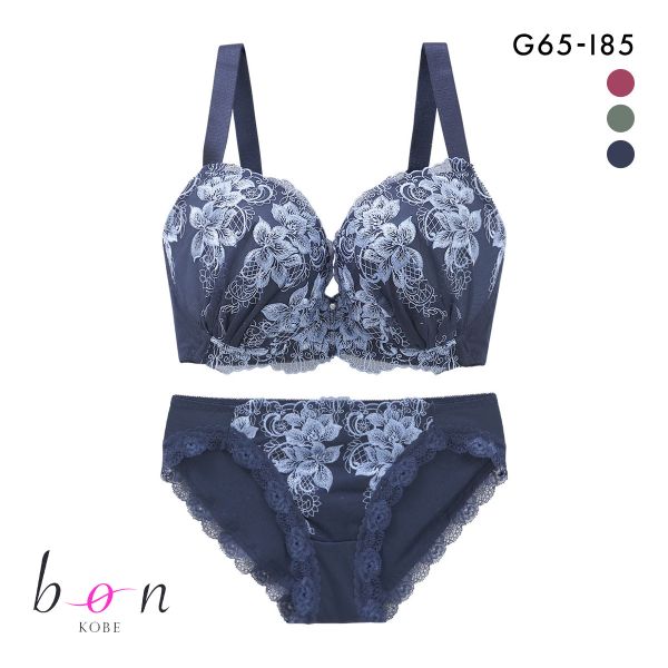 ビーオーエヌ 脇スッキリバストメイク フローラル シリーズ 脇高 ブラジャー ショーツ セット GHI 大きいサイズ 脇すっきり 脇肉 bon