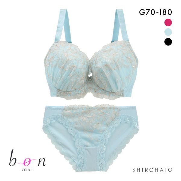 ビーオーエヌ 美胸 脇寄せ バストメイクブラ ローズレース シリーズ ブラジャー ショーツ セット GHI bon 脇すっきり 脇高 脇肉