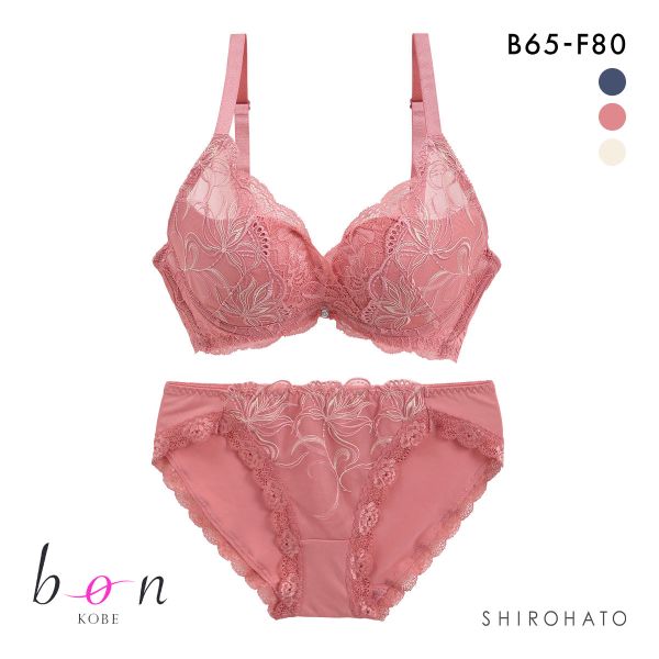 ビーオーエヌ 脇スッキリバストメイクブラ カシュクール フラワーレース シリーズ 脇高 ブラジャー ショーツ セット BCDEF 脇肉 bon