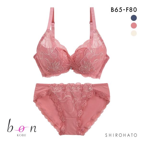 ビーオーエヌ 脇スッキリバストメイクブラ カシュクール フラワーレース シリーズ 脇高 ブラジャー ショーツ セット BCDEF 脇肉 bon