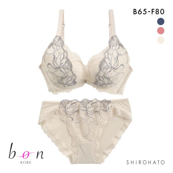 ビーオーエヌ 脇スッキリバストメイクブラ カシュクール フラワーレース シリーズ 脇高 ブラジャー ショーツ セット BCDEF 脇肉 bon