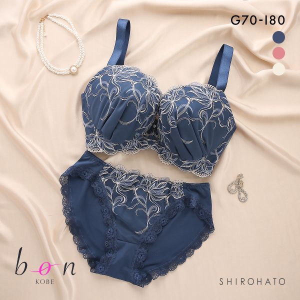 ビーオーエヌ 脇スッキリバストメイクブラ カシュクール フラワーレース シリーズ 脇高 ブラジャー ショーツ セット GHI