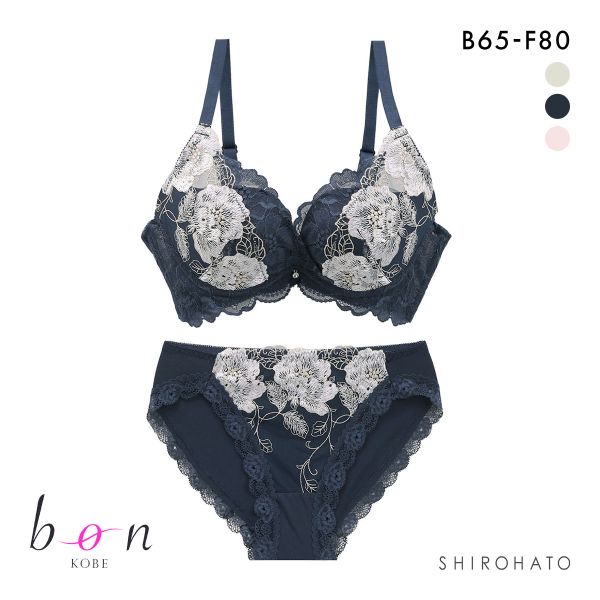 ビーオーエヌ 脇スッキリバストメイクブラ 花柄 カシュクール シリーズ 脇高 ブラジャー ショーツ セット BCDEF 脇肉 bon