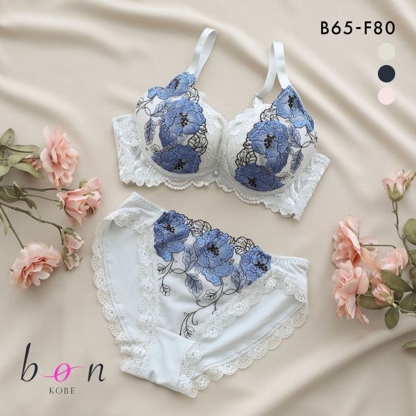 ビーオーエヌ 脇スッキリバストメイクブラ 花柄 カシュクール シリーズ 脇高 ブラジャー ショーツ セット BCDEF 脇肉 bon