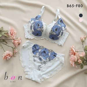 ビーオーエヌ 脇スッキリバストメイクブラ 花柄 カシュクール シリーズ 脇高 ブラジャー ショーツ セット BCDEF 脇肉 bon