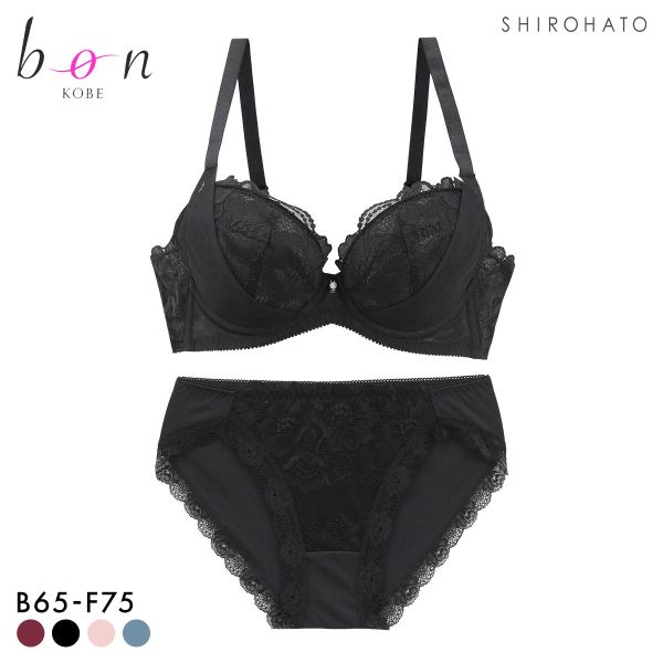 ビーオーエヌ 脇細見え 胸元リッチ シュッとRich シリーズ ブラジャー ショーツ セット BCDEF 脇すっきり 脇高 脇肉 bon