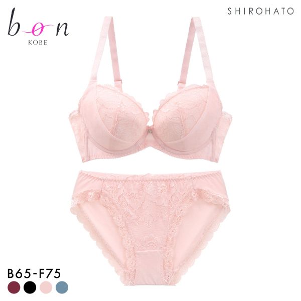 ビーオーエヌ 脇細見え 胸元リッチ シュッとRich シリーズ ブラジャー ショーツ セット BCDEF 脇すっきり 脇高 脇肉 bon