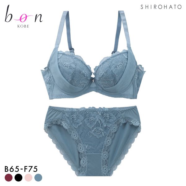ビーオーエヌ 脇細見え 胸元リッチ シュッとRich シリーズ ブラジャー ショーツ セット BCDEF 脇すっきり 脇高 脇肉 bon