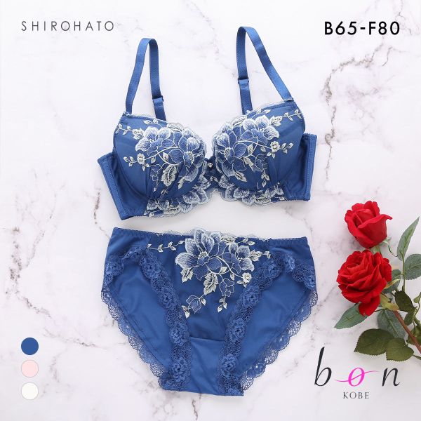 ビーオーエヌ 美胸 脇寄せ バストメイクブラ ペールフラワー シリーズ ブラジャー ショーツ セット BCDEF 脇すっきり 脇高 脇肉 bon