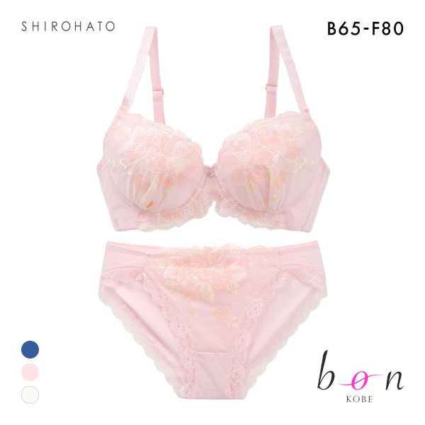 ビーオーエヌ 美胸 脇寄せ バストメイクブラ ペールフラワー シリーズ ブラジャー ショーツ セット BCDEF 脇すっきり 脇高 脇肉 bon