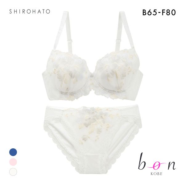 ビーオーエヌ 美胸 脇寄せ バストメイクブラ ペールフラワー シリーズ ブラジャー ショーツ セット BCDEF 脇すっきり 脇高 脇肉 bon