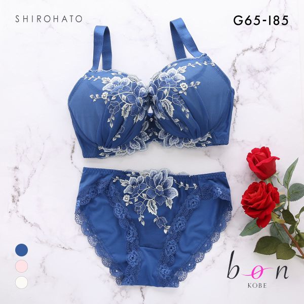 ビーオーエヌ 美胸 脇寄せ バストメイクブラ ペールフラワー シリーズ ブラジャー ショーツ セット GHI 脇すっきり グラマー bon
