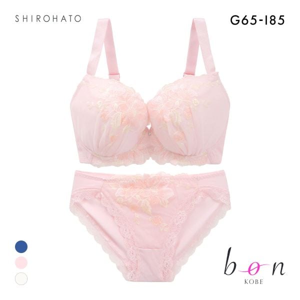 ビーオーエヌ 美胸 脇寄せ バストメイクブラ ペールフラワー シリーズ ブラジャー ショーツ セット GHI 脇すっきり グラマー bon