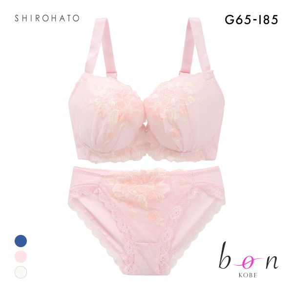 ビーオーエヌ 美胸 脇寄せ バストメイクブラ ペールフラワー シリーズ ブラジャー ショーツ セット GHI 脇すっきり グラマー bon
