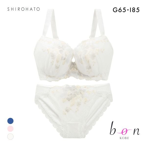 ビーオーエヌ 美胸 脇寄せ バストメイクブラ ペールフラワー シリーズ ブラジャー ショーツ セット GHI 脇すっきり グラマー bon