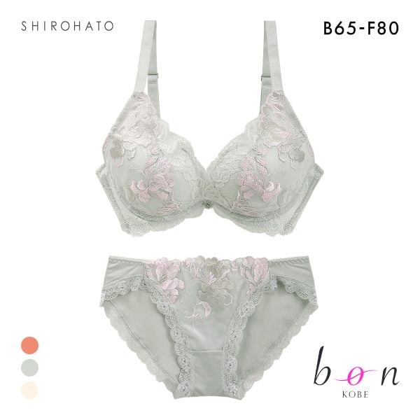ビーオーエヌ エレガンスフラワー カシュクール シリーズ 脇高 ブラジャー ショーツ セット BCDEF 脇肉 bon