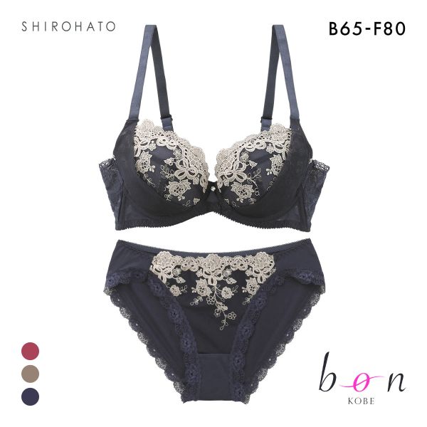 ビーオーエヌ 脇 細見え 胸元リッチ シュッとRich シリーズ ブラジャー ショーツ セット BCDEF 脇すっきり 脇高 脇肉 bon