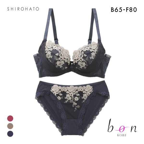 ビーオーエヌ 脇 細見え 胸元リッチ シュッとRich シリーズ ブラジャー ショーツ セット BCDEF 脇すっきり 脇高 脇肉 bon