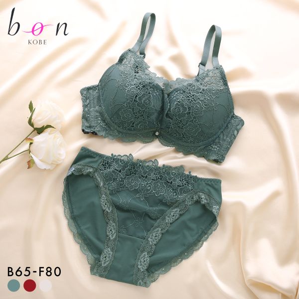 ビーオーエヌ ボリュームフラワー カシュクール シリーズ 脇高 ブラジャー ショーツ セット BCDEF 脇肉 bon
