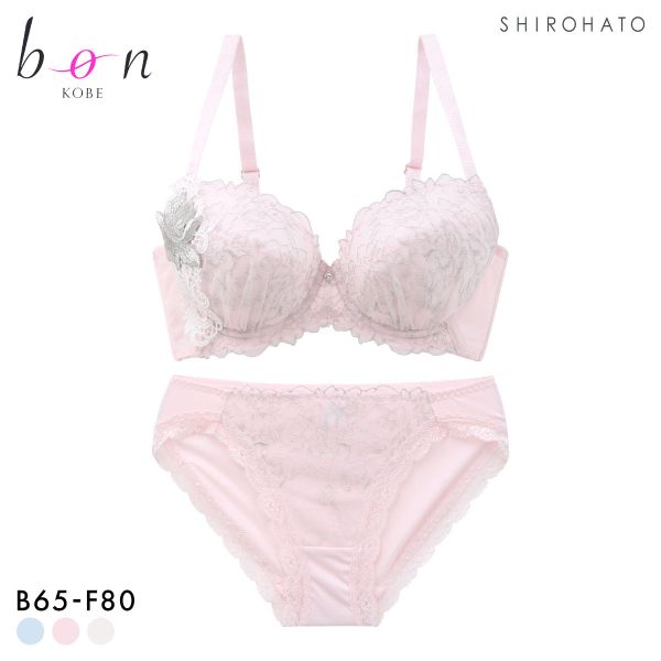 ビーオーエヌ 美胸 脇寄せ バストメイクブラ 大輪のバラ シリーズ ブラジャー ショーツ セット BCDEF 脇すっきり 脇高 脇肉 bon