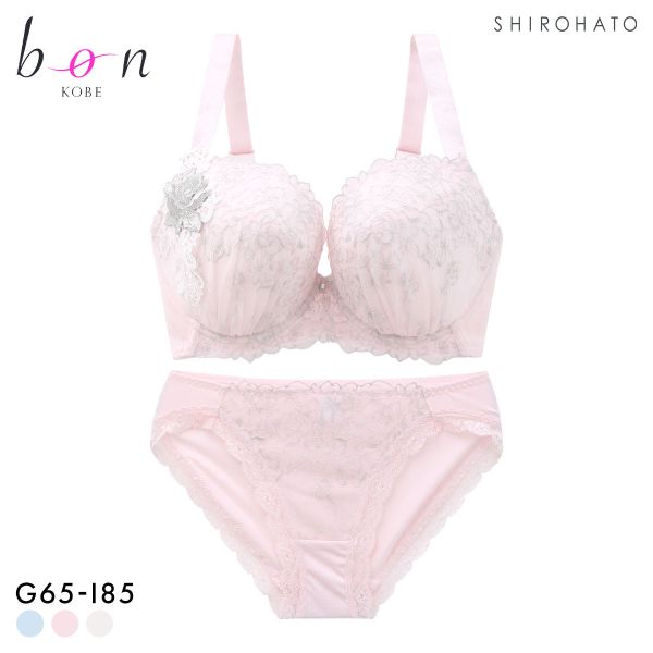 ビーオーエヌ 美胸 脇寄せ バストメイクブラ 大輪のバラ シリーズ ブラジャー ショーツ セット GHI 脇すっきり グラマー bon