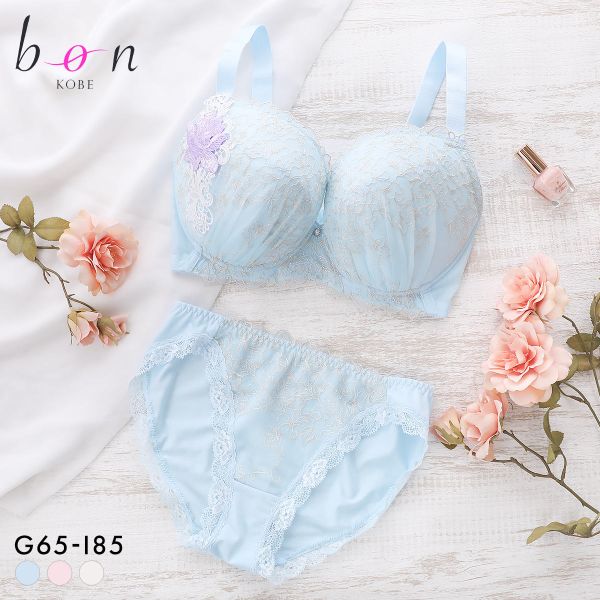 ビーオーエヌ 美胸 脇寄せ バストメイクブラ 大輪のバラ シリーズ ブラジャー ショーツ セット GHI 脇すっきり グラマー bon