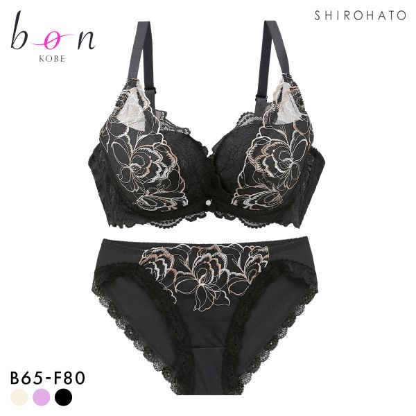 ビーオーエヌ エフォートレスフラワー カシュクール シリーズ 脇高 ブラジャー ショーツ セット BCDEF 脇肉 bon 大きいサイズ