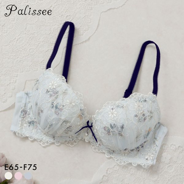 パリーゼ アモーレ ブラジャー EF 大きいサイズ 花柄プリント 刺繍レース まる胸 ナチュラル ナイスフィット Palissee