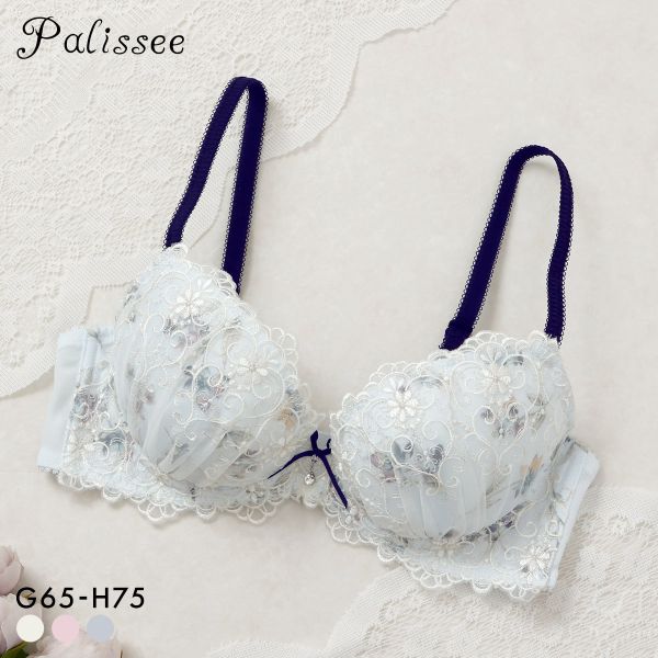 パリーゼ アモーレ ブラジャー GH 大きいサイズ 花柄プリント 刺繍レース まる胸 ナチュラル ナイスフィット Palissee