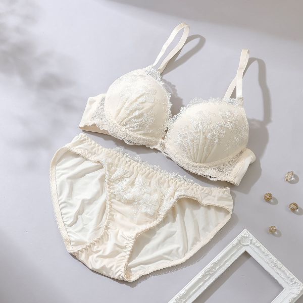 プチマリー petit marie BLACK モノトーンシアーレース ブラジャー ショーツ セット ABCD