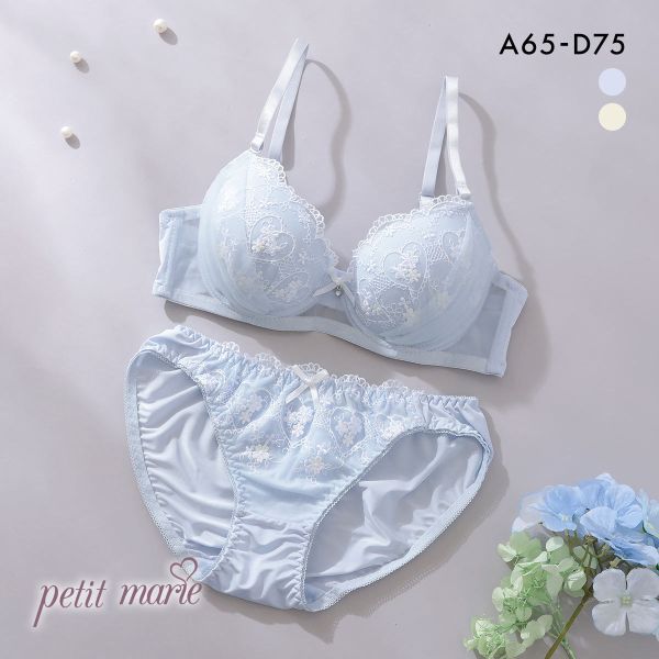 プチマリー ガーリーハートレース ブラセット ABCD ブラジャー ショーツ セット petit marie WHITE