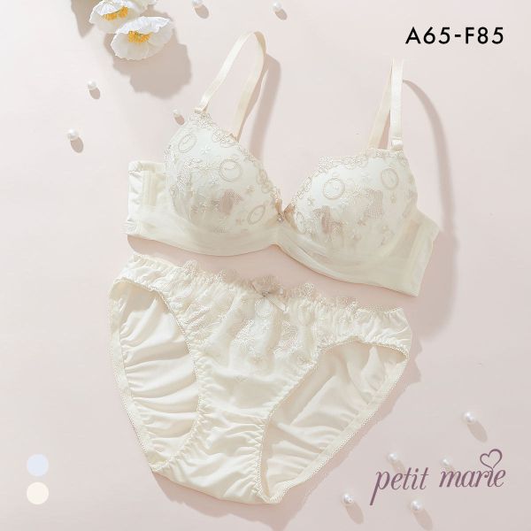 プチマリー ワンダーランドミニット ブラセット ABCDEF ブラジャー ショーツ セット 不思議の国 チュール petit marie WHITE