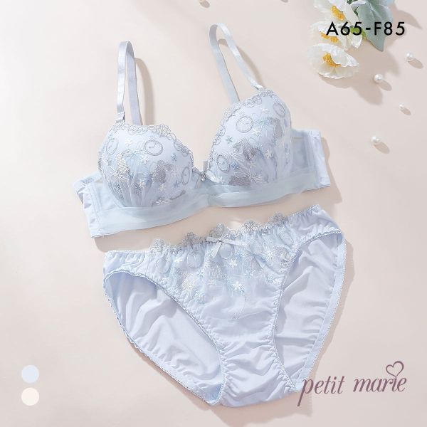 プチマリー ワンダーランドミニット ブラセット ABCDEF ブラジャー ショーツ セット 不思議の国 チュール petit marie WHITE