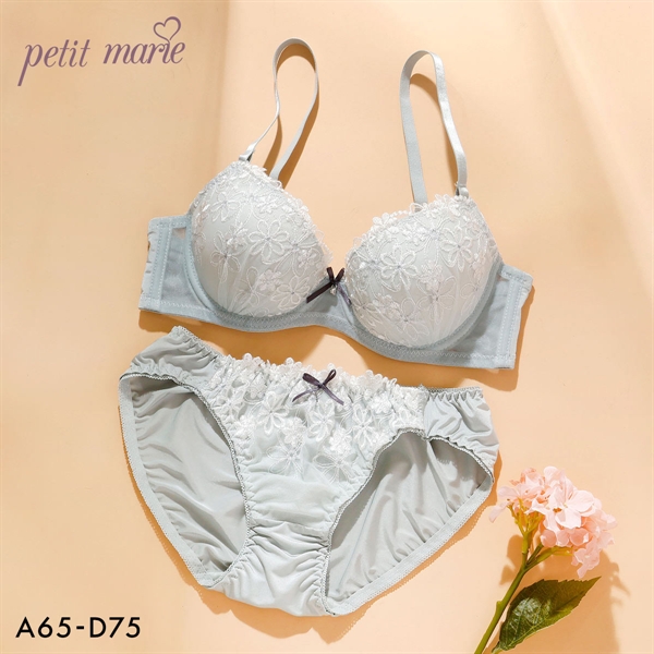 プチマリー ピュアトウィンクル ブラセット ABCD ブラジャー ショーツ セット まる胸 petit marie WHITE