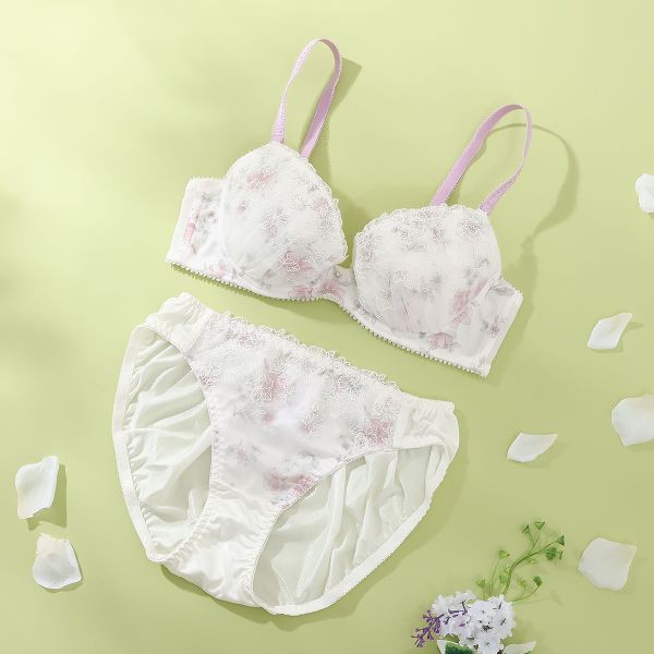 パリーゼ Palissee アンティークフラワープリント ブラジャー ショーツ セット ナイスフィット ABCDEF