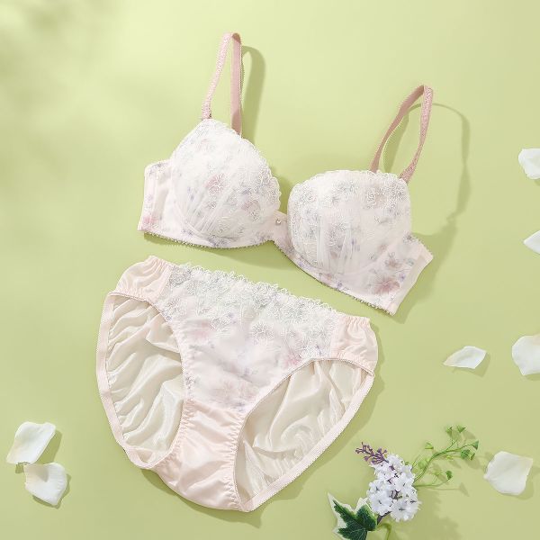パリーゼ Palissee アンティークフラワープリント ブラジャー ショーツ セット ナイスフィット ABCDEF