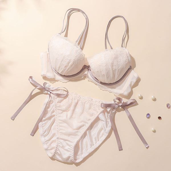 パリーゼ Palissee KOREA collection 3wayバイカラーダブルストラップ ブラジャー ショーツ セット ABCDEF サイドリボン 背中見せ バックシャン