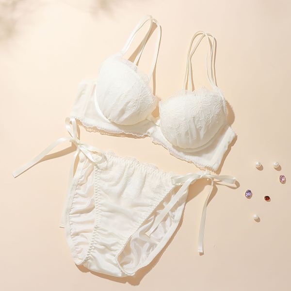 パリーゼ Palissee KOREA collection 3wayバイカラーダブルストラップ ブラジャー ショーツ セット ABCDEF サイドリボン 背中見せ バックシャン