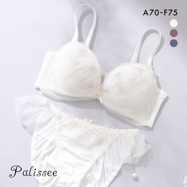 パリーゼ フルールチュール ブラセット ABCDEF サイドチュール ブラジャー ショーツ セット Palissee