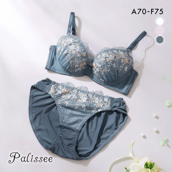 パリーゼ フローラルレース ブラセット 花柄刺繍 ラメ ABCDEF ナイスフィット ブラジャー ショーツ セット Palissee