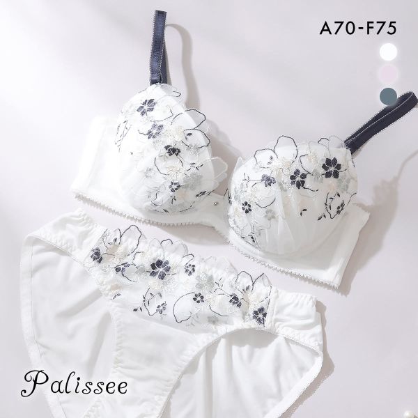 パリーゼ フローラルレース ブラセット 花柄刺繍 ラメ ABCDEF ナイスフィット ブラジャー ショーツ セット Palissee