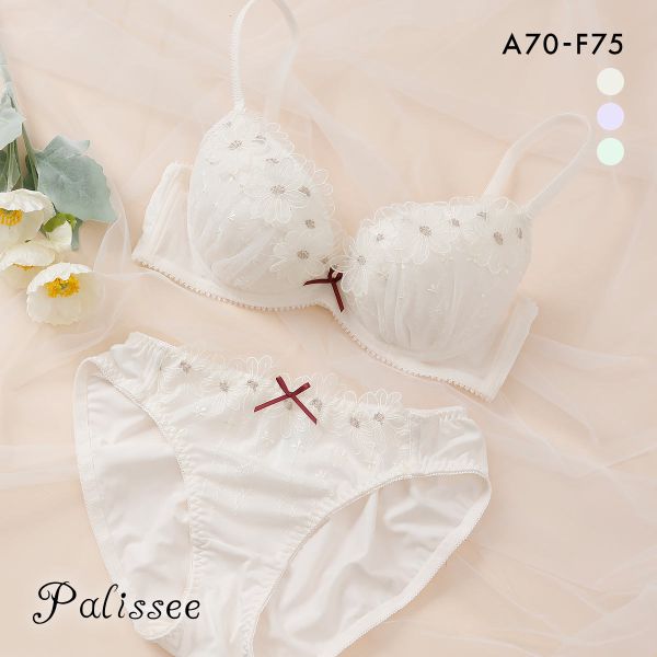 パリーゼ フルールアップリケ ブラセット ABCDEF ブラジャー ショーツ セット Palissee