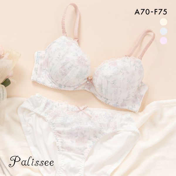 パリーゼ ペールフローラル ブラセット ABCDEF ブラジャー ショーツ セット プリント Palissee