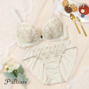 パリーゼ プティブーケ ブラセット ABCDEF ブラジャー ショーツ セット まる胸 ナチュラル 刺しゅう レース Palissee