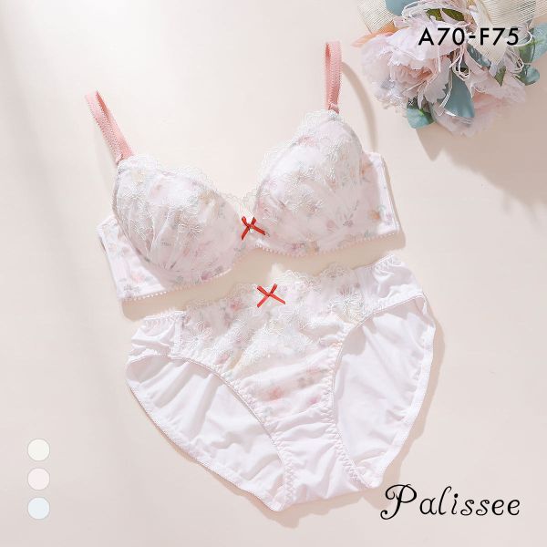 パリーゼ アムールフルール ブラセット ABCDEF ブラジャー ショーツ セット ナイスフィット プリント 花柄刺繍 ラメ Palissee