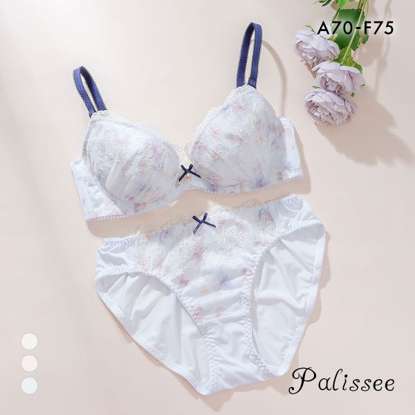 パリーゼ アムールフルール ブラセット ABCDEF ブラジャー ショーツ セット ナイスフィット プリント 花柄刺繍 ラメ Palissee
