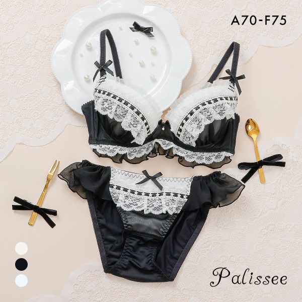 パリーゼ ジェラートフリルレース ブラセット ナイスフィット ABCDEF ブラジャー ショーツ セット まる胸 Palissee