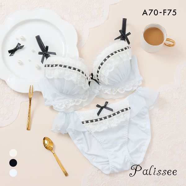 パリーゼ ジェラートフリルレース ブラセット ナイスフィット ABCDEF ブラジャー ショーツ セット まる胸 Palissee